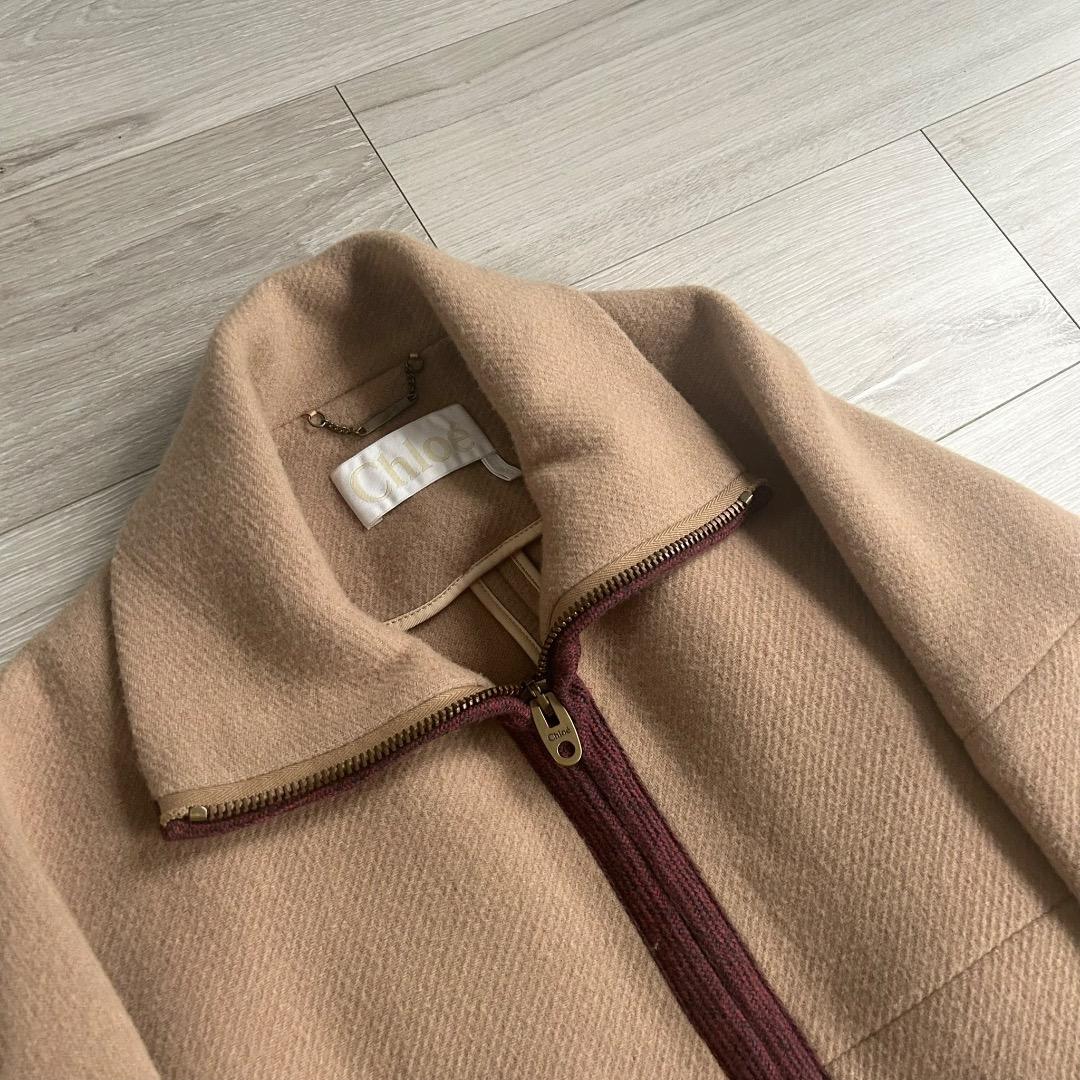 【美品】Chloe クロエ リバーコート キャメル ウール