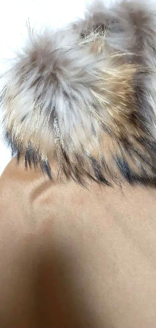 ホメオスタイル☆高級カシミア ポンチョ タヌキファー 42