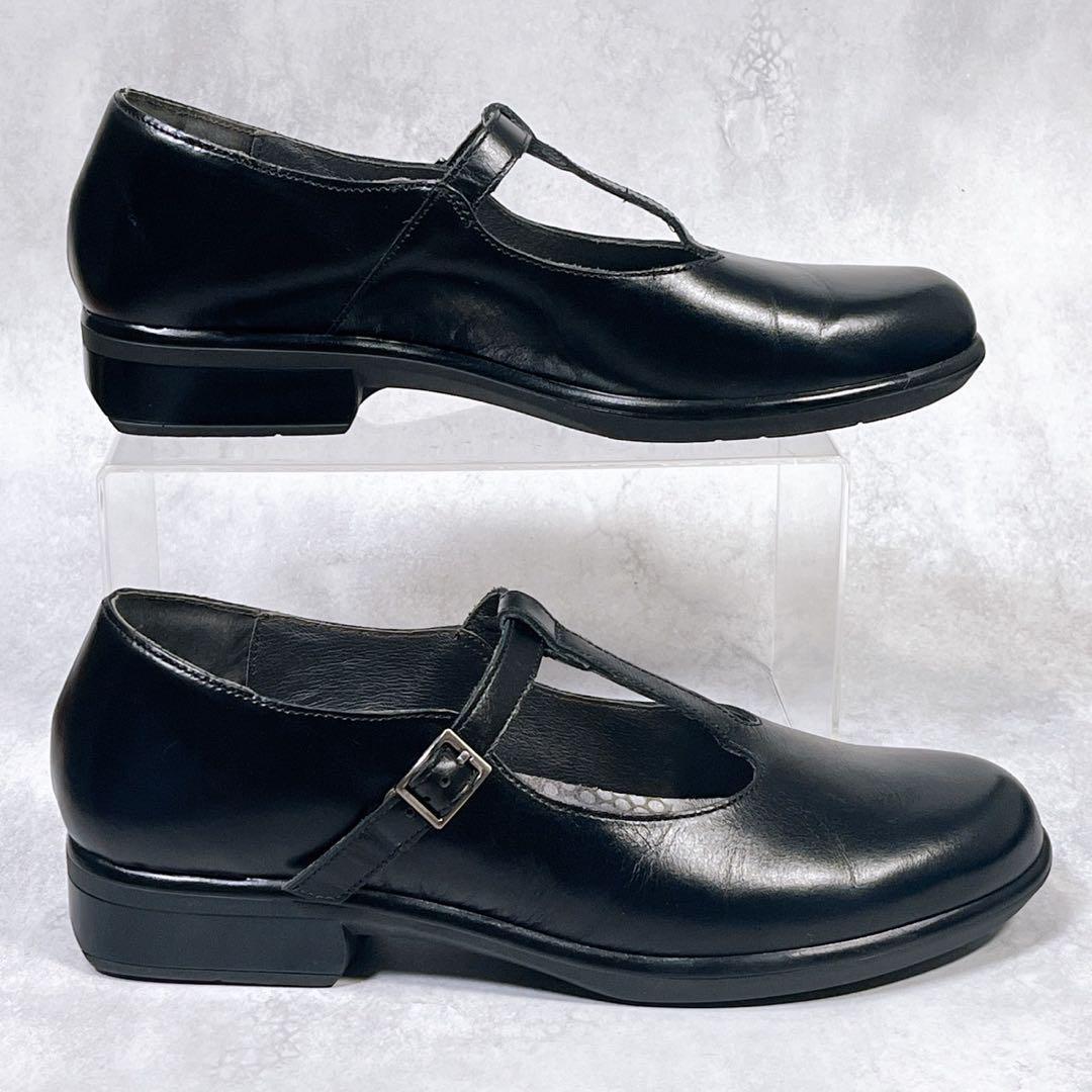 美品【NAOT】テテ　(40) フラットパンプス Tストラップ　レザー 黒