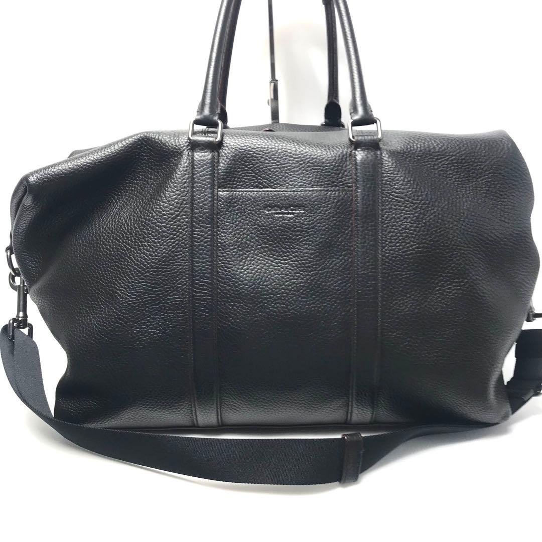コーチ COACH ボストンバッグ ブラック レザー 大容量 旅行 75715