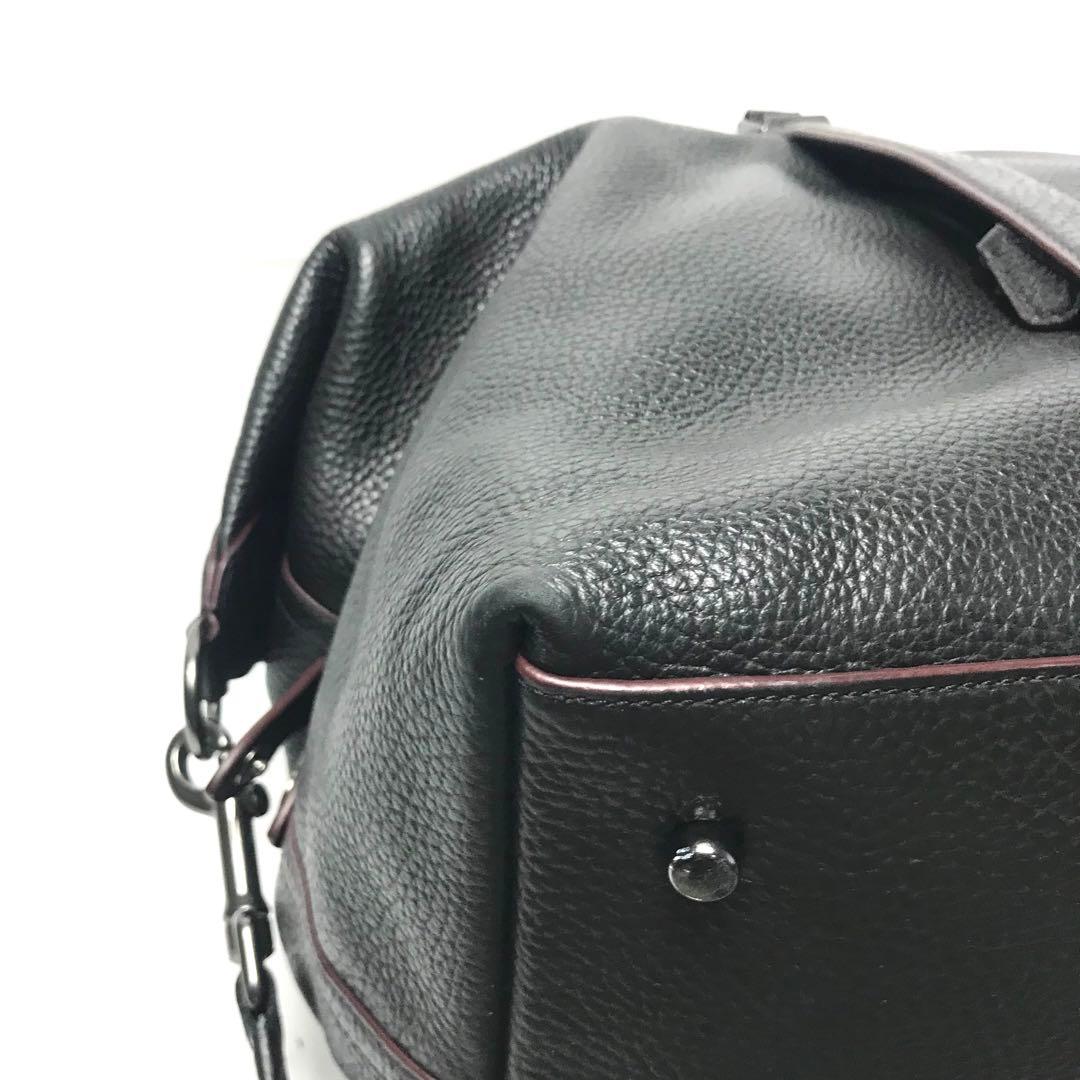 コーチ COACH ボストンバッグ ブラック レザー 大容量 旅行 75715