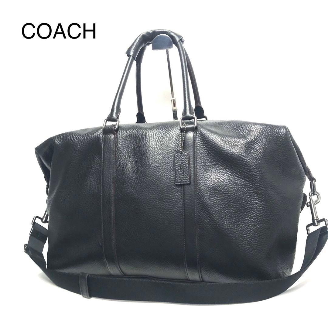 コーチ COACH ボストンバッグ ブラック レザー 大容量 旅行 75715
