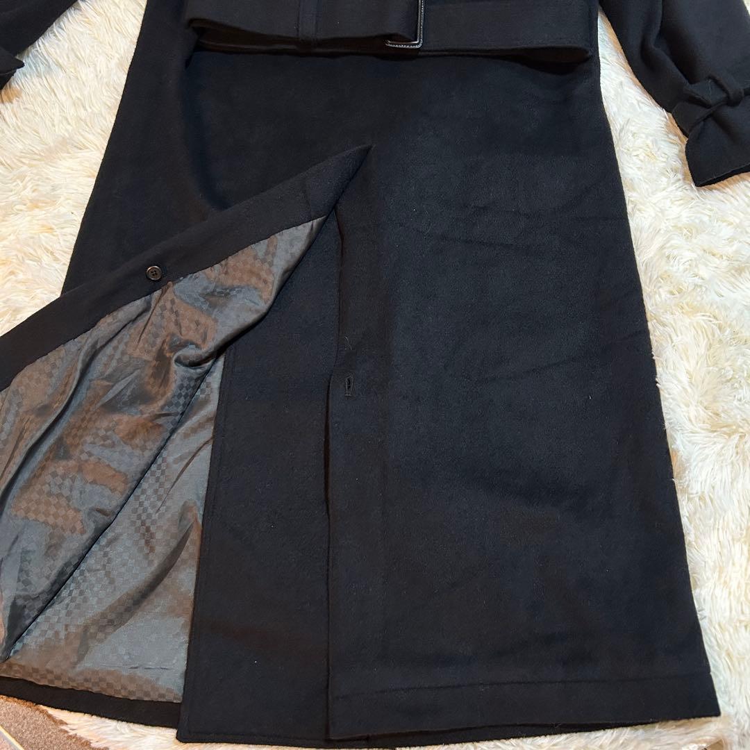 上野屋 uenoya アンゴラ混 ウール ロングコート ダブルブレスト