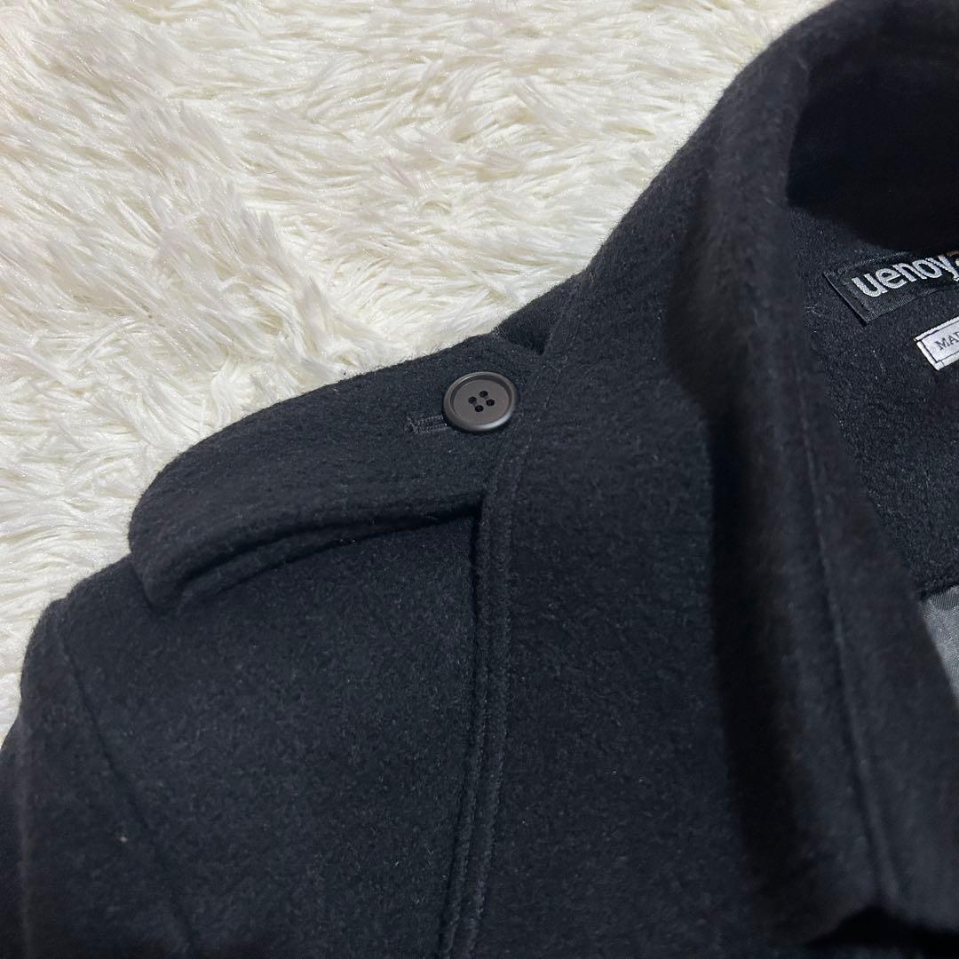 上野屋 uenoya アンゴラ混 ウール ロングコート ダブルブレスト