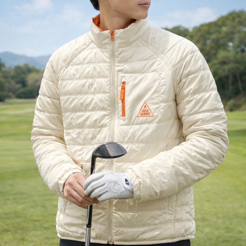 【2WAY】ジャックバニー 中綿ジャケット XL ベスト ホワイト ゴルフ 軽量