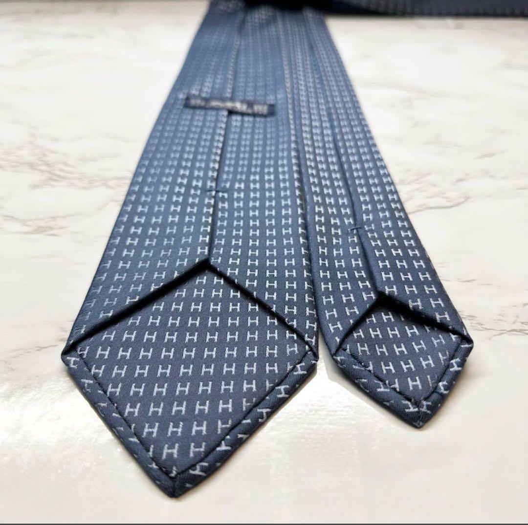 ✨極美品✨定番 HERMES ネクタイ シルク100% ファソネH H織　水色