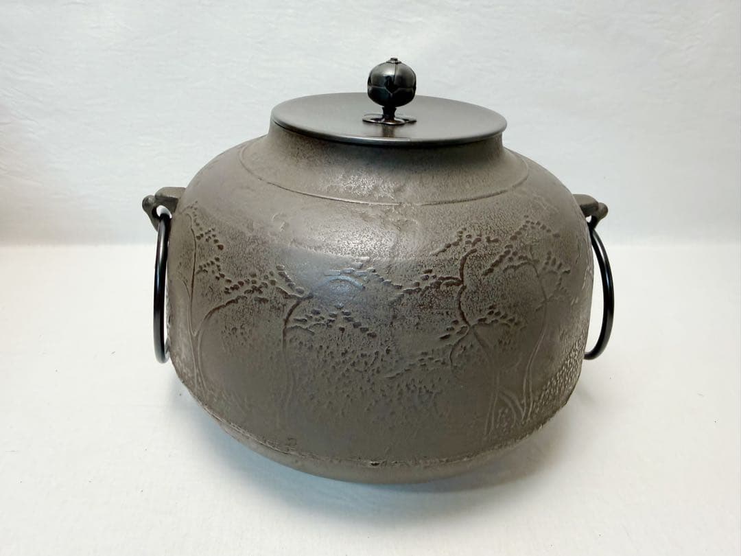 未使用 茶道具 桑 七宝透置炉 炉 置炉用炭型電熱器 浜松地紋釜3点セット 紙箱