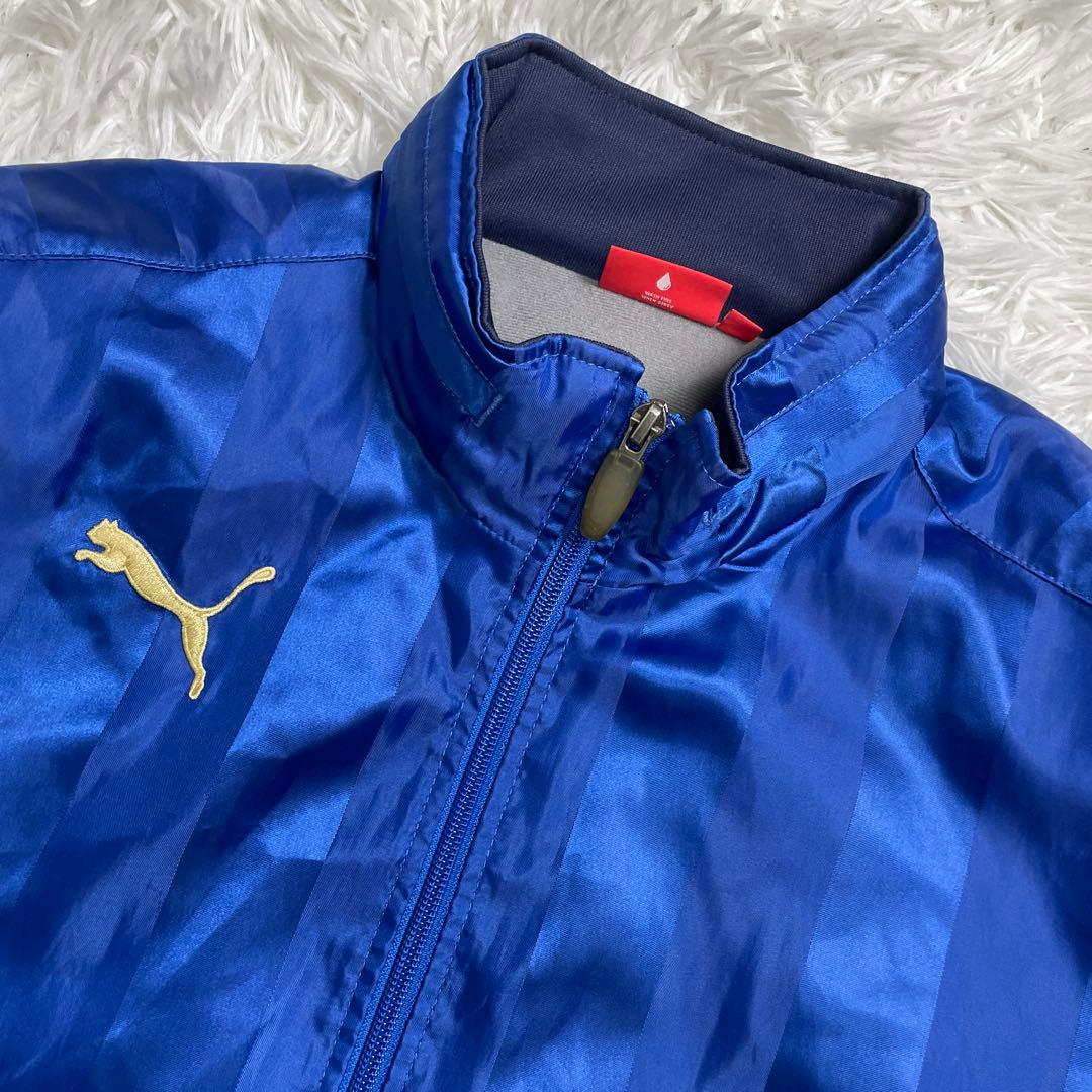 PUMA プーマ　上下セットアップ　青　ストライプ　光沢　スポーツジム　部活