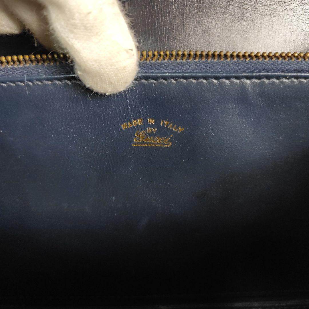 本日限定価格　グッチ　ハンドバッグ　ワンショルダー　肩掛け　ネイビー　GG金具