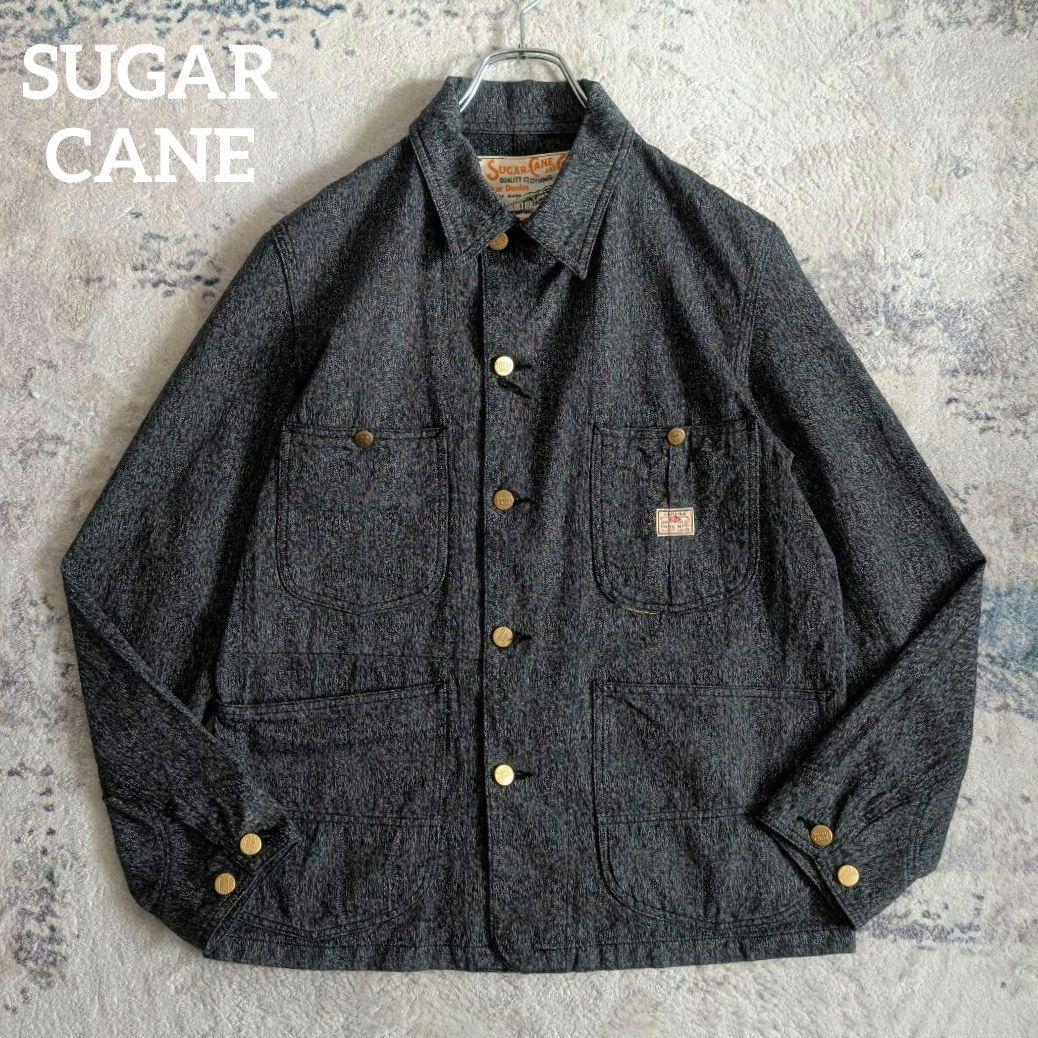 シュガーケーン 9oz. ブラックコバート ワークコート カバーオール M
