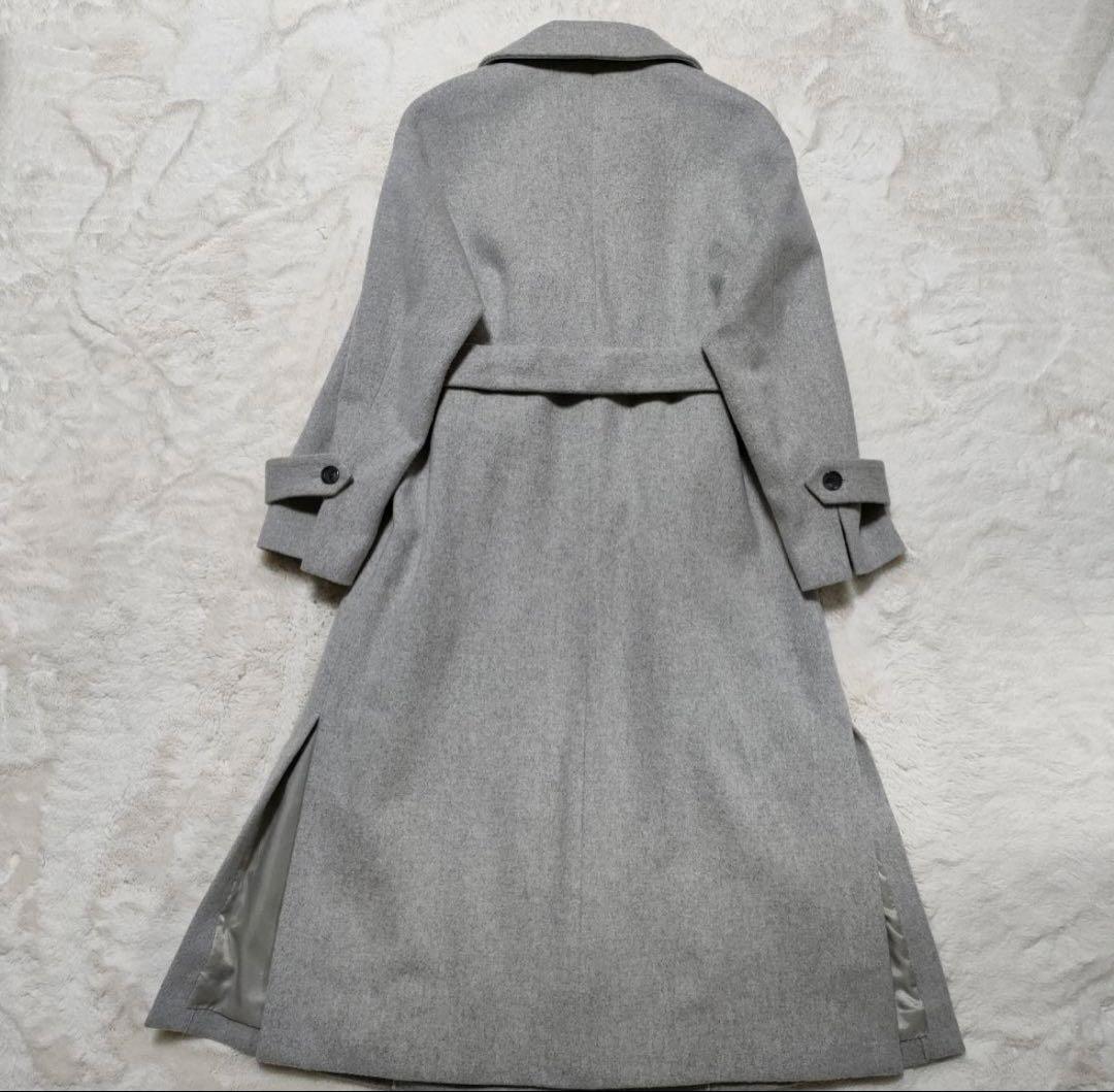 スローブイエナ ウール カシミア混 ガウンコート 女優襟 ベルト付き