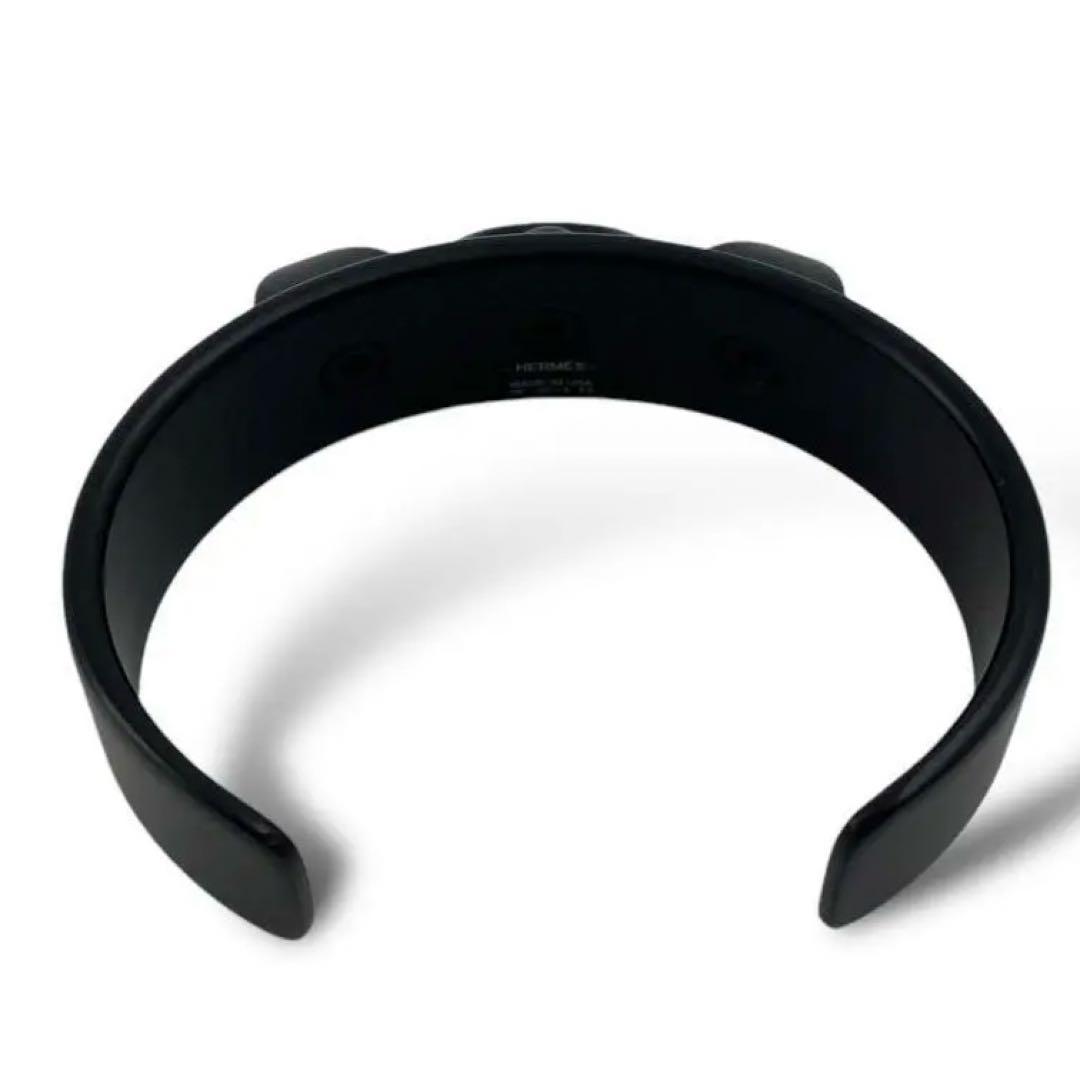 極美品 エルメス コリエドシアン アルミニウム バングル ブラック