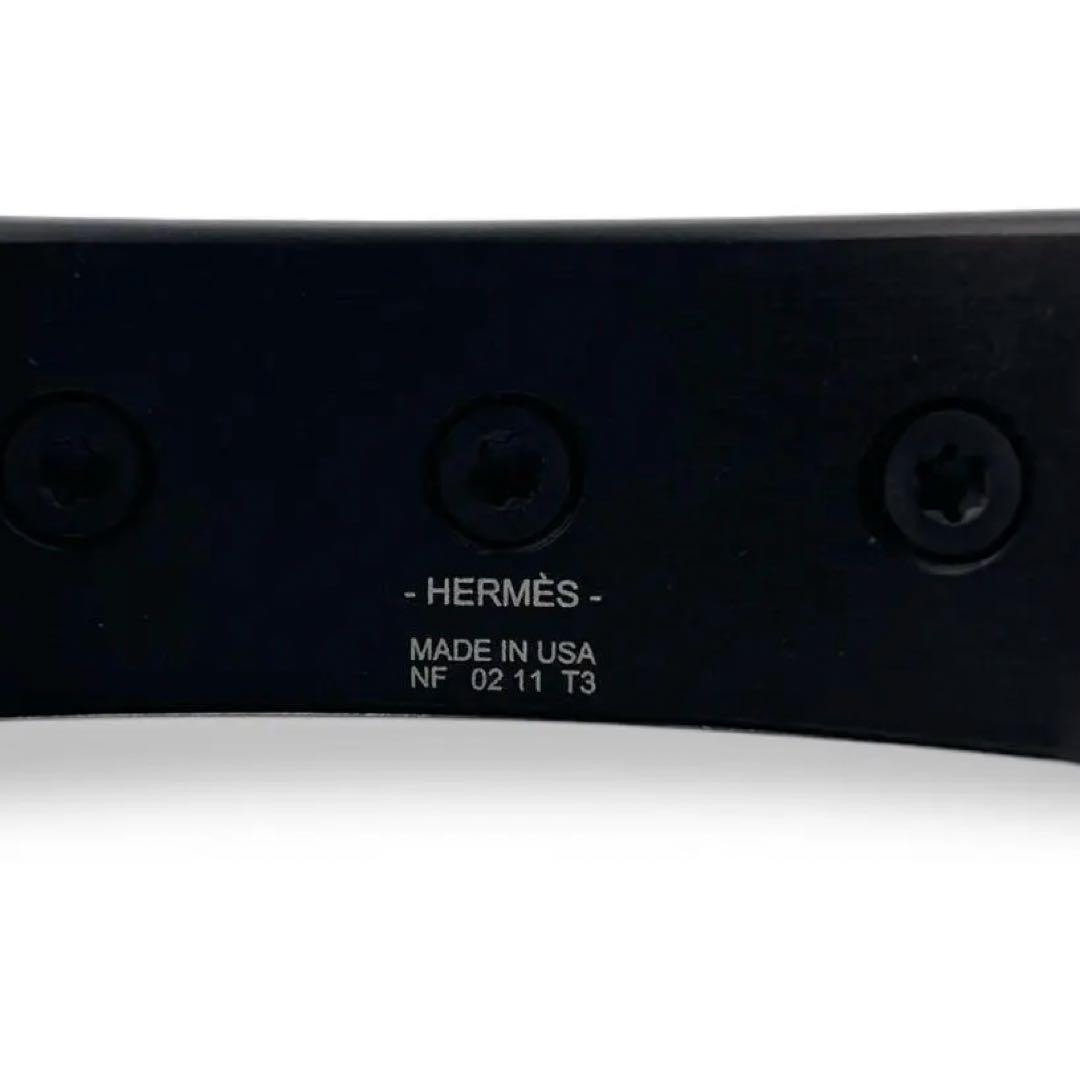 極美品 エルメス コリエドシアン アルミニウム バングル ブラック