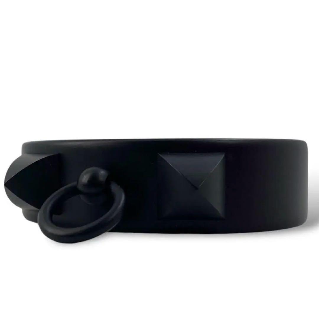 極美品 エルメス コリエドシアン アルミニウム バングル ブラック