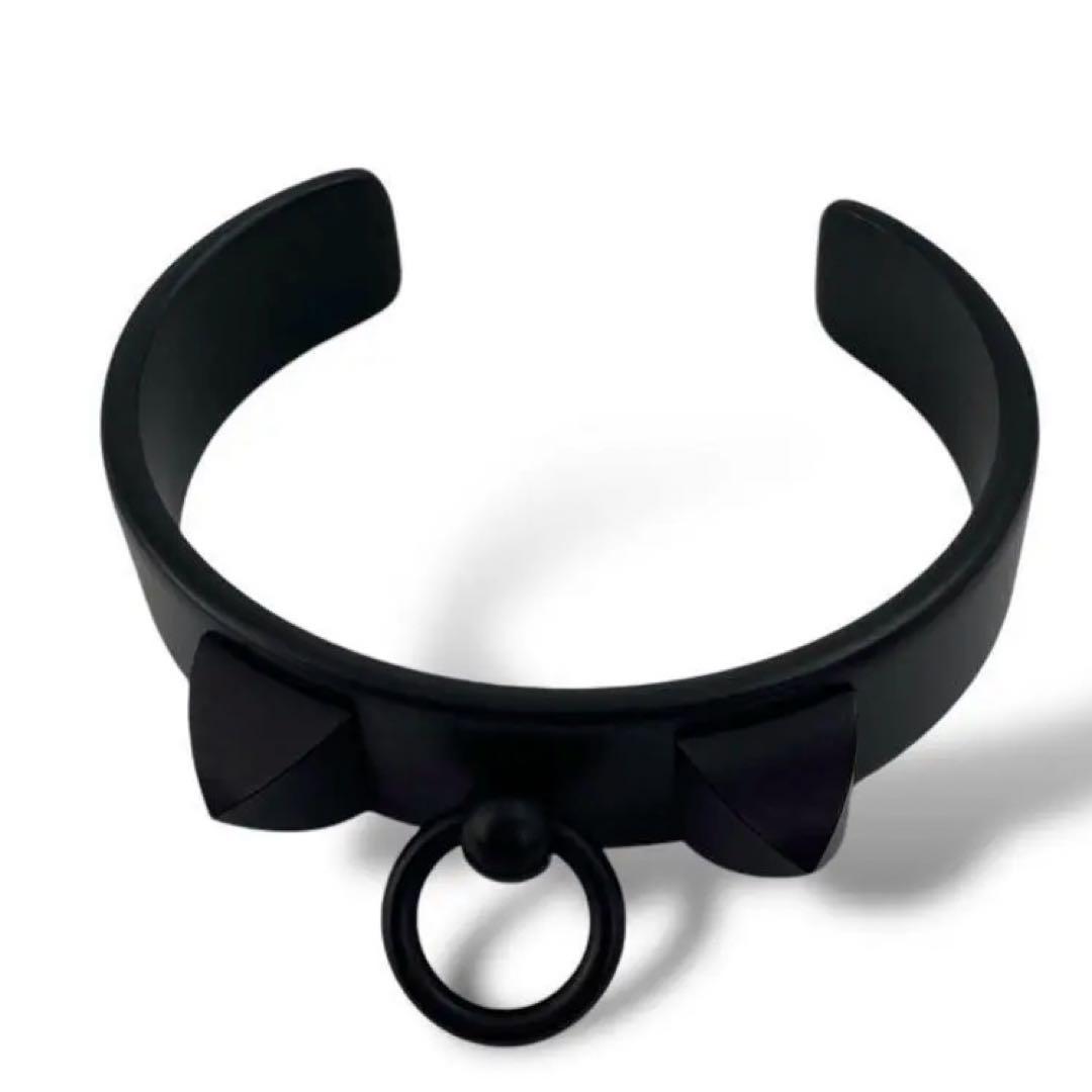 極美品 エルメス コリエドシアン アルミニウム バングル ブラック