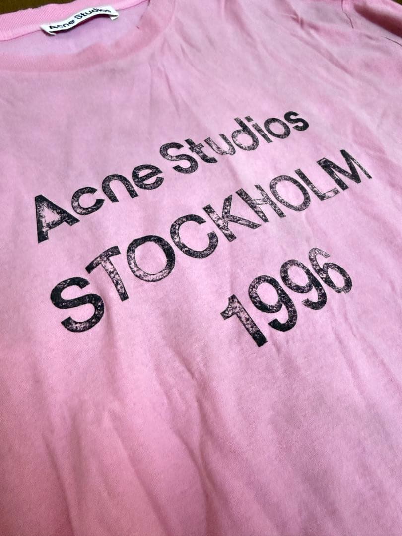 Acne Studios ロングTシャツ ピンク ダメージ加工 1996 L