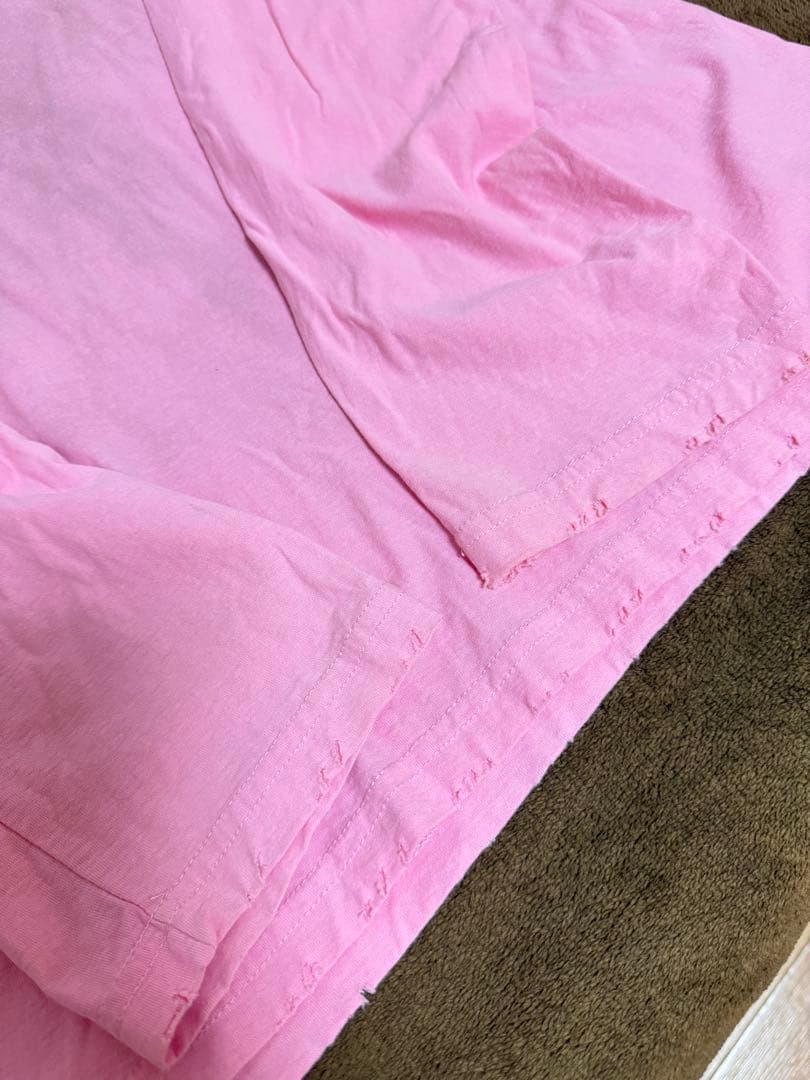 Acne Studios ロングTシャツ ピンク ダメージ加工 1996 L