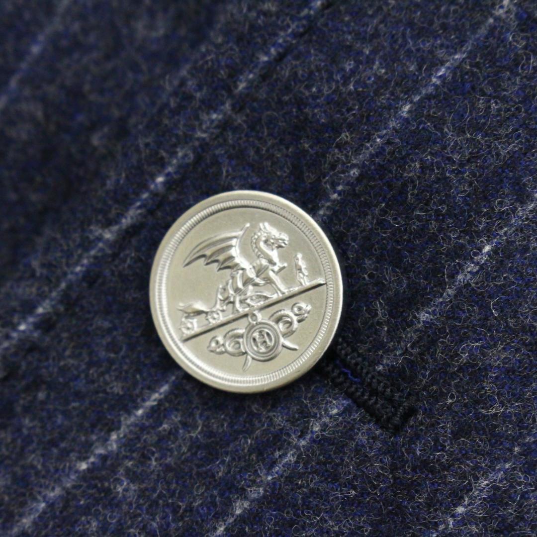 ◇美品 HERMES エルメス メンズ スーツ上下 ネイビーストライプ ウール