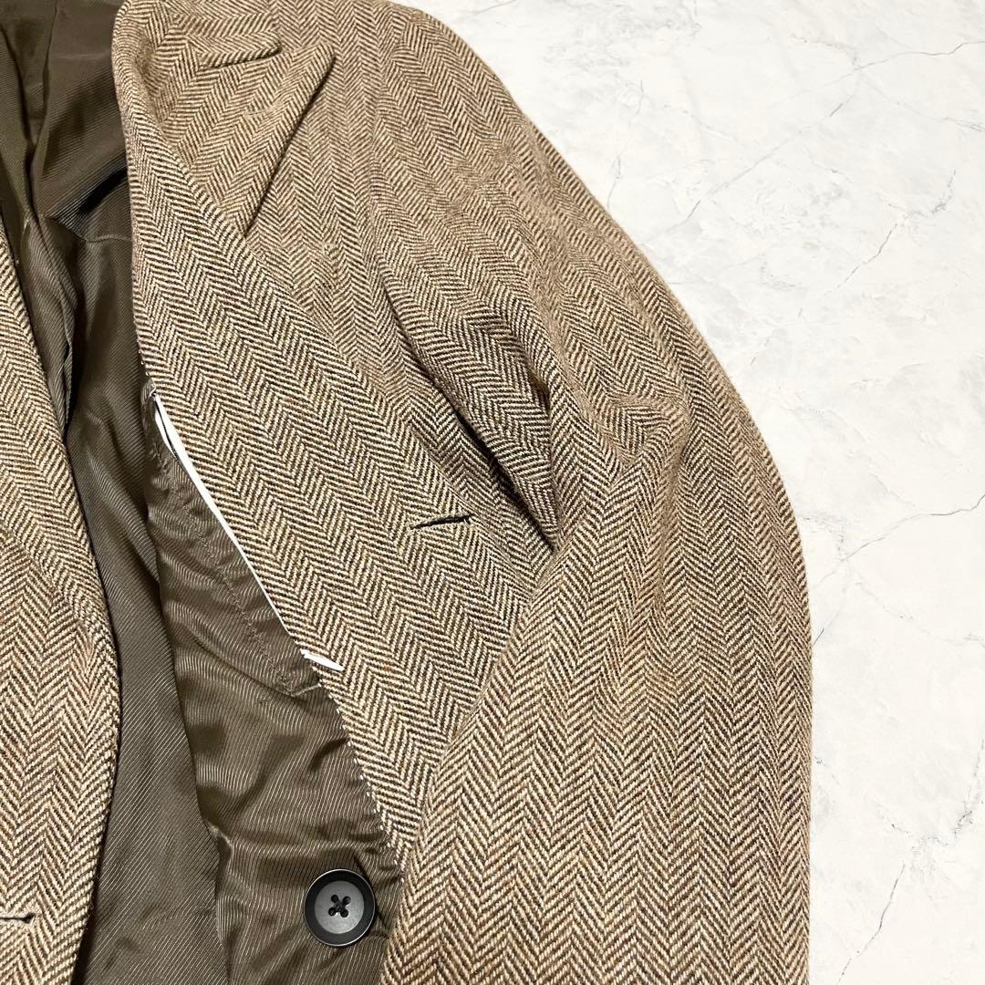 美品 SUIT SELECT チェスター ヘリンボーン LL ウール コート