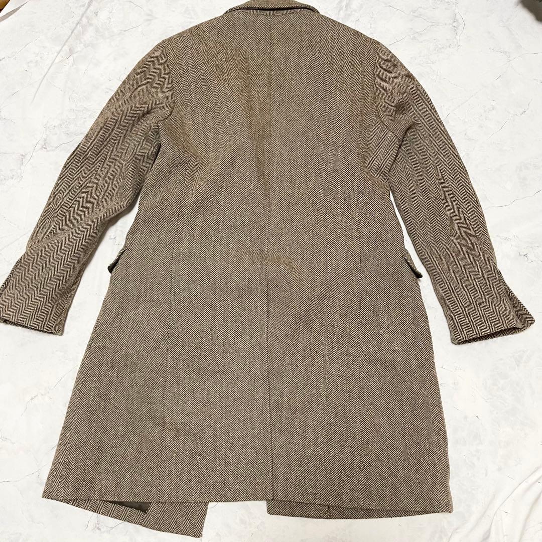美品 SUIT SELECT チェスター ヘリンボーン LL ウール コート