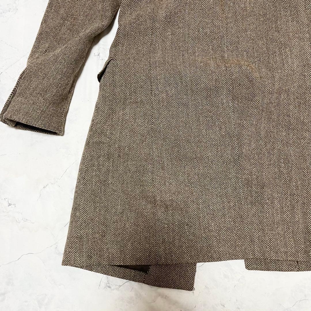 美品 SUIT SELECT チェスター ヘリンボーン LL ウール コート