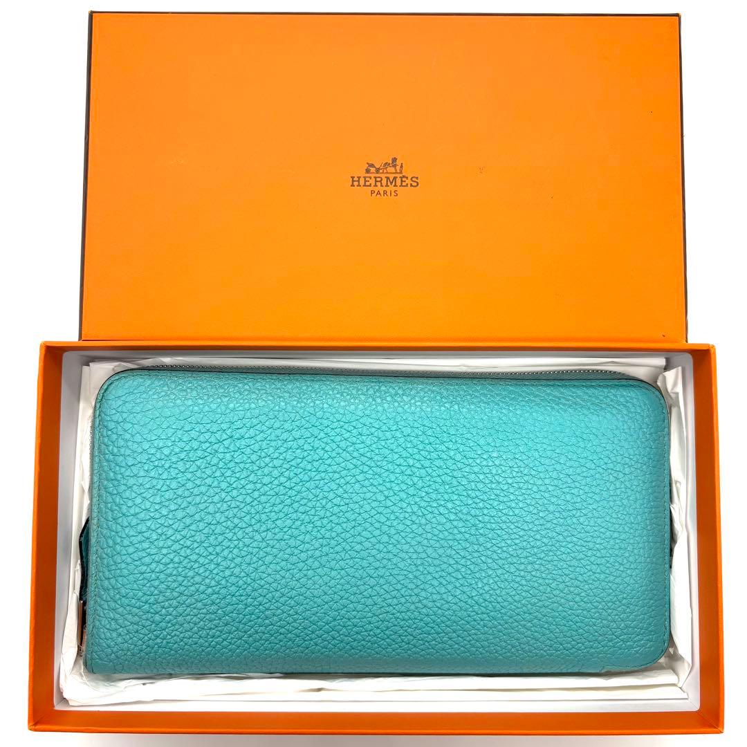 HERMES アザップロング ブルーアトール オールレザー　トリヨンクレマンス