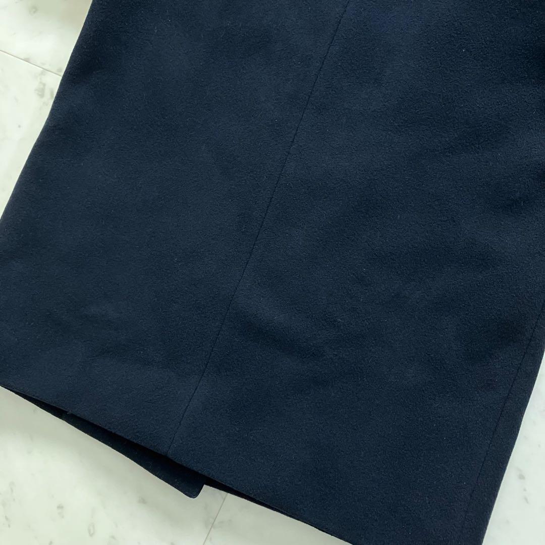 ノーブル MTRチェスターディテールVカラーコート ネイビー 36 カシミヤ混