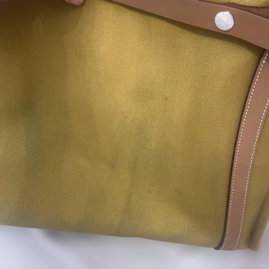 エルメス　イエロー キャンバストートバッグ