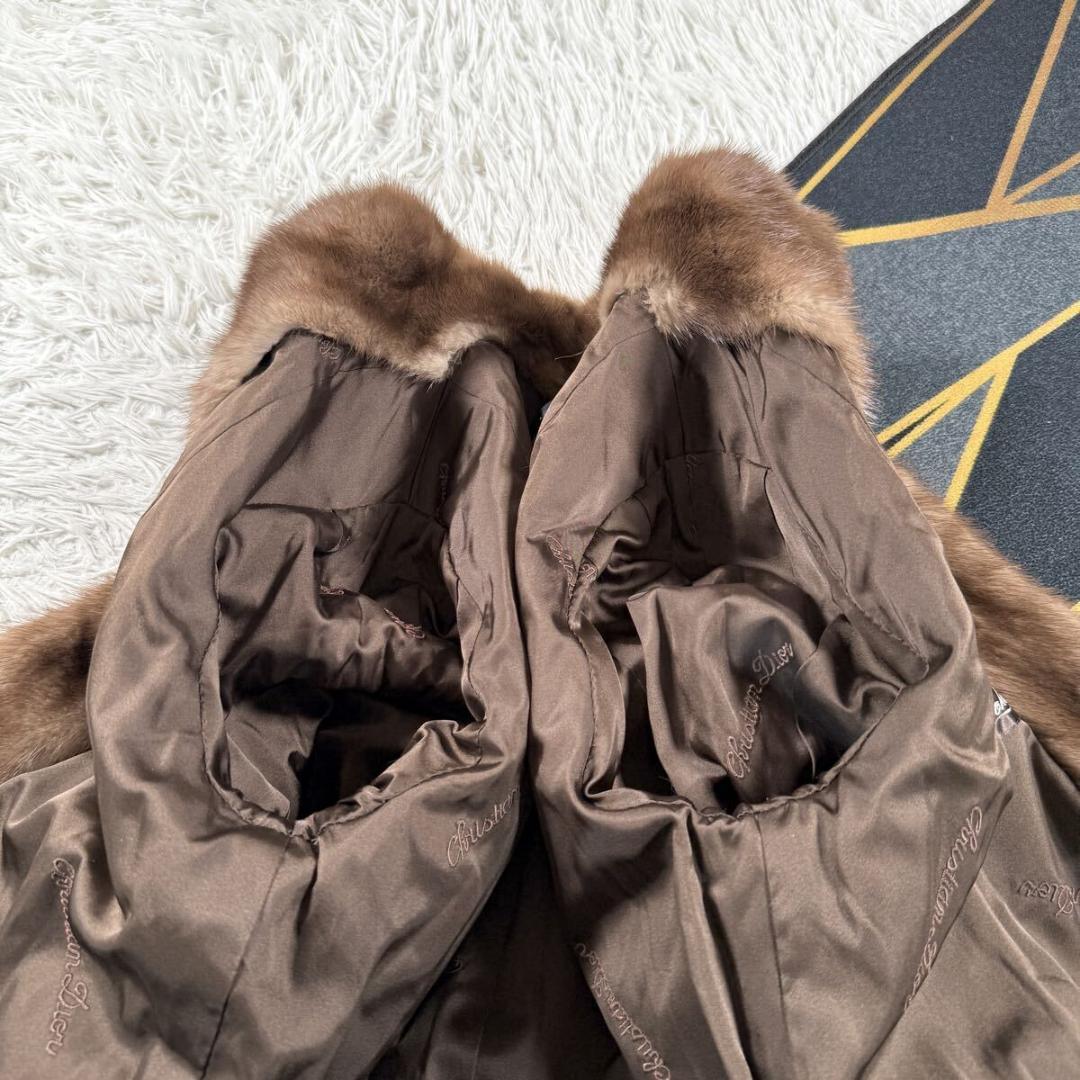 クリスチャンディオール デミバフミンク ファーコート リアルファー L相当