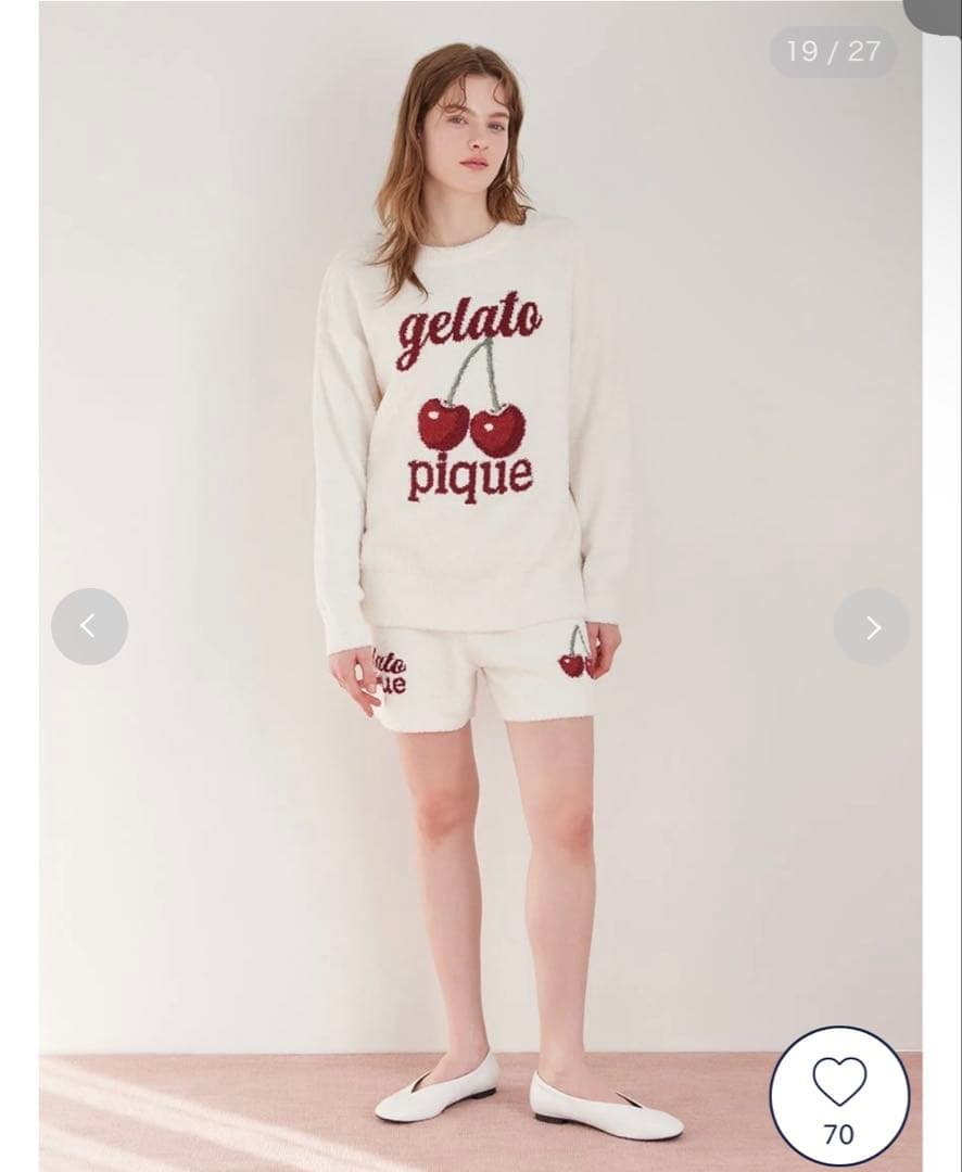 今期！ ジェラートピケ チェリー JQD プルオーバー ショートパンツ セット
