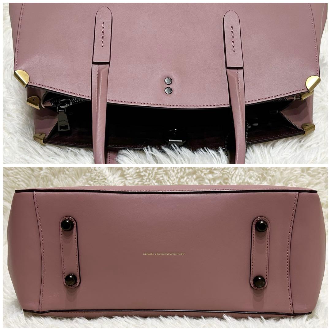 美品2WAY コーチ ワンショルダー ハンドバッグ レザー スエード ピンク