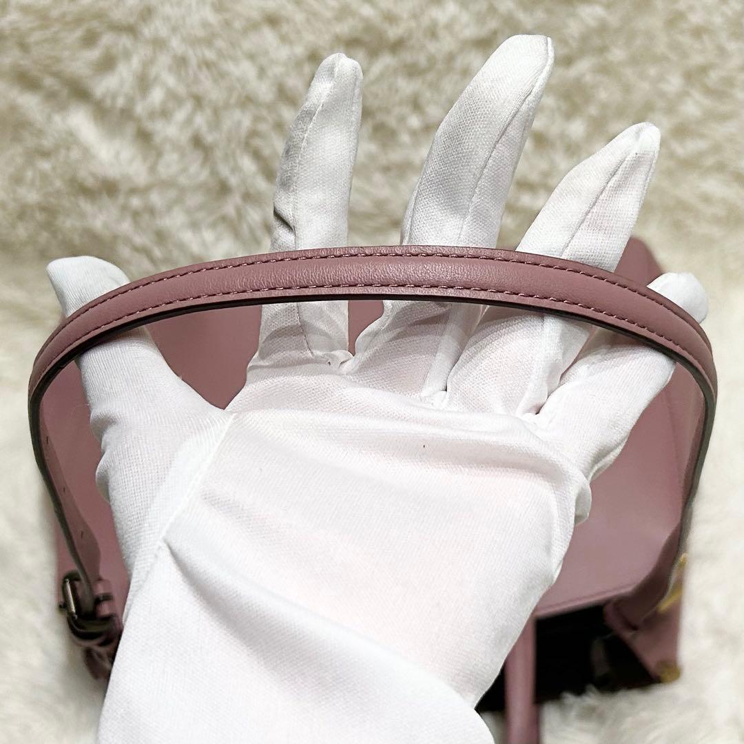 美品2WAY コーチ ワンショルダー ハンドバッグ レザー スエード ピンク