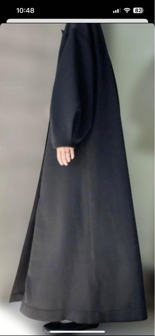 お値下げ美品　PERNA ペルナ ボリューム袖ロングコート ブラック　L