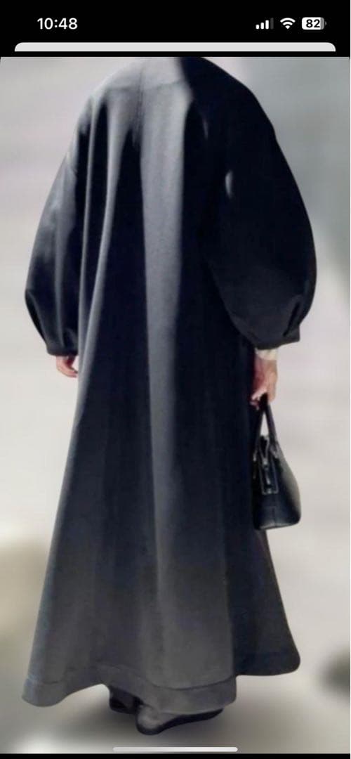 お値下げ美品　PERNA ペルナ ボリューム袖ロングコート ブラック　L