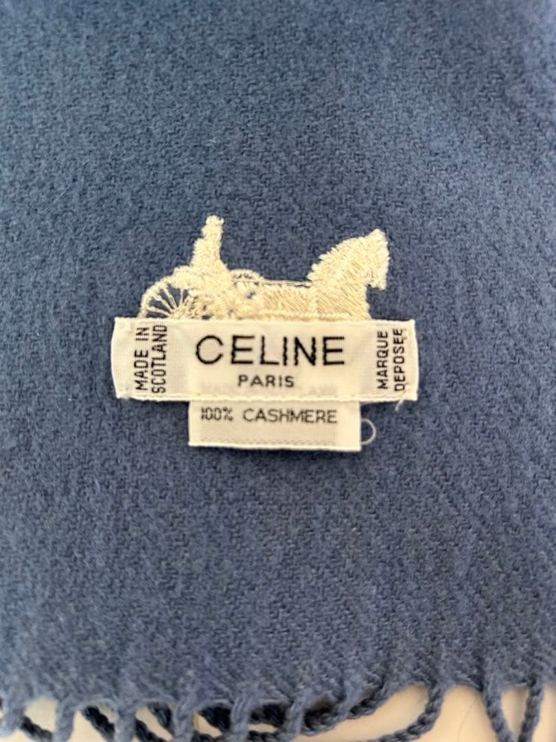 【貴重】オールドセリーヌCELINE マフラー 青