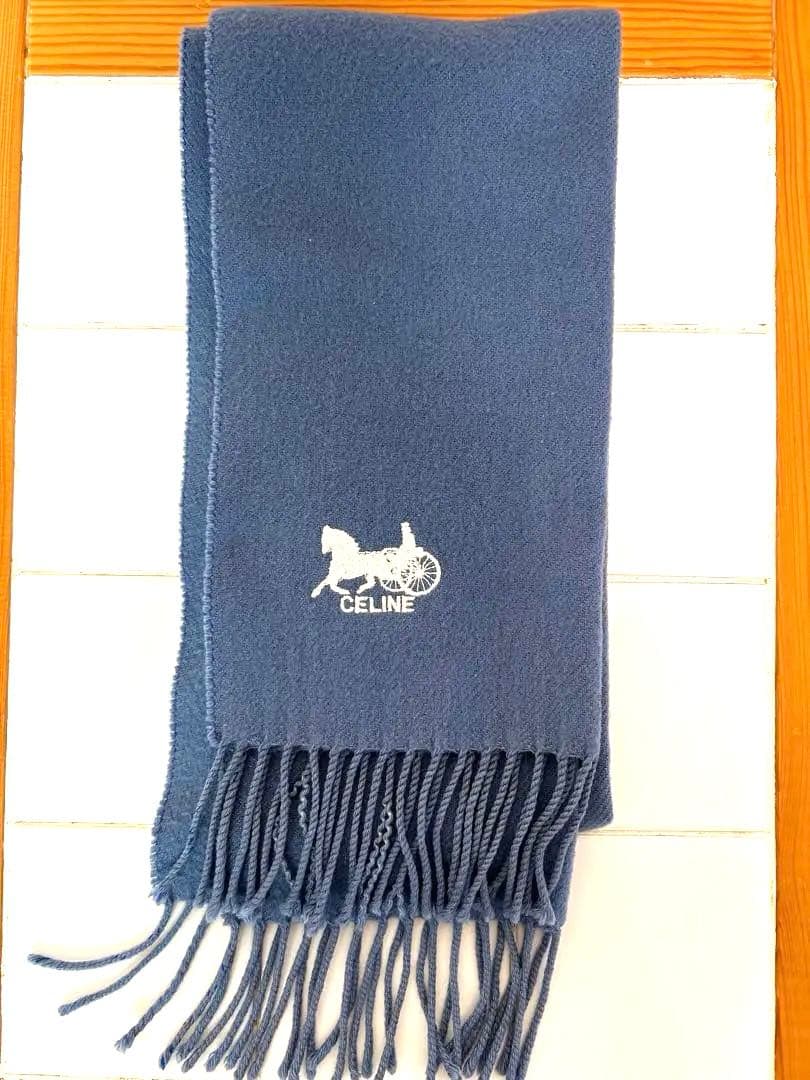 【貴重】オールドセリーヌCELINE マフラー 青