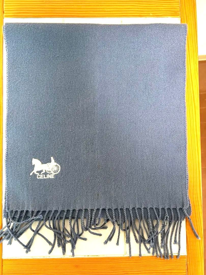 【貴重】オールドセリーヌCELINE マフラー 青