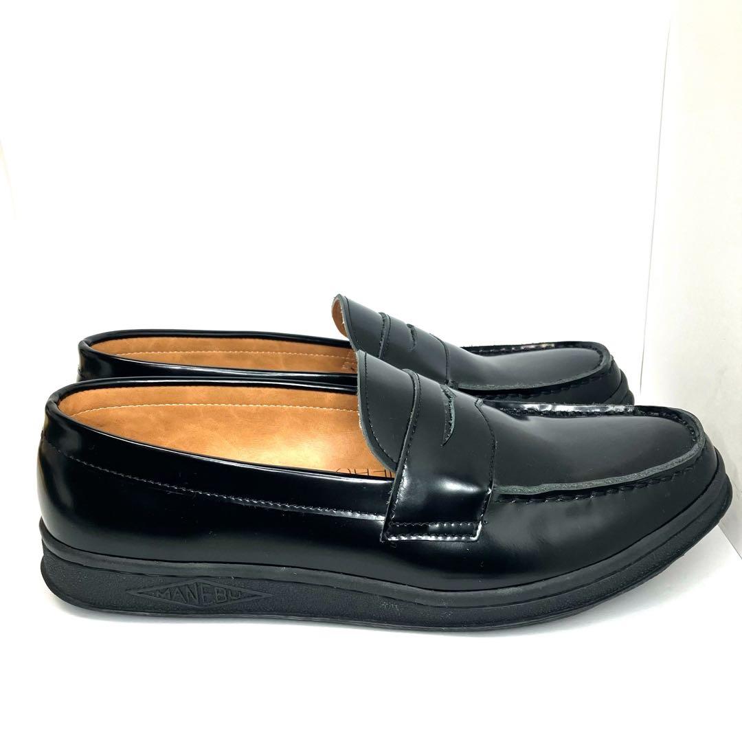 美品　MANEBU マネブ　ペニーローファー　レザー　ブラック　メンズ