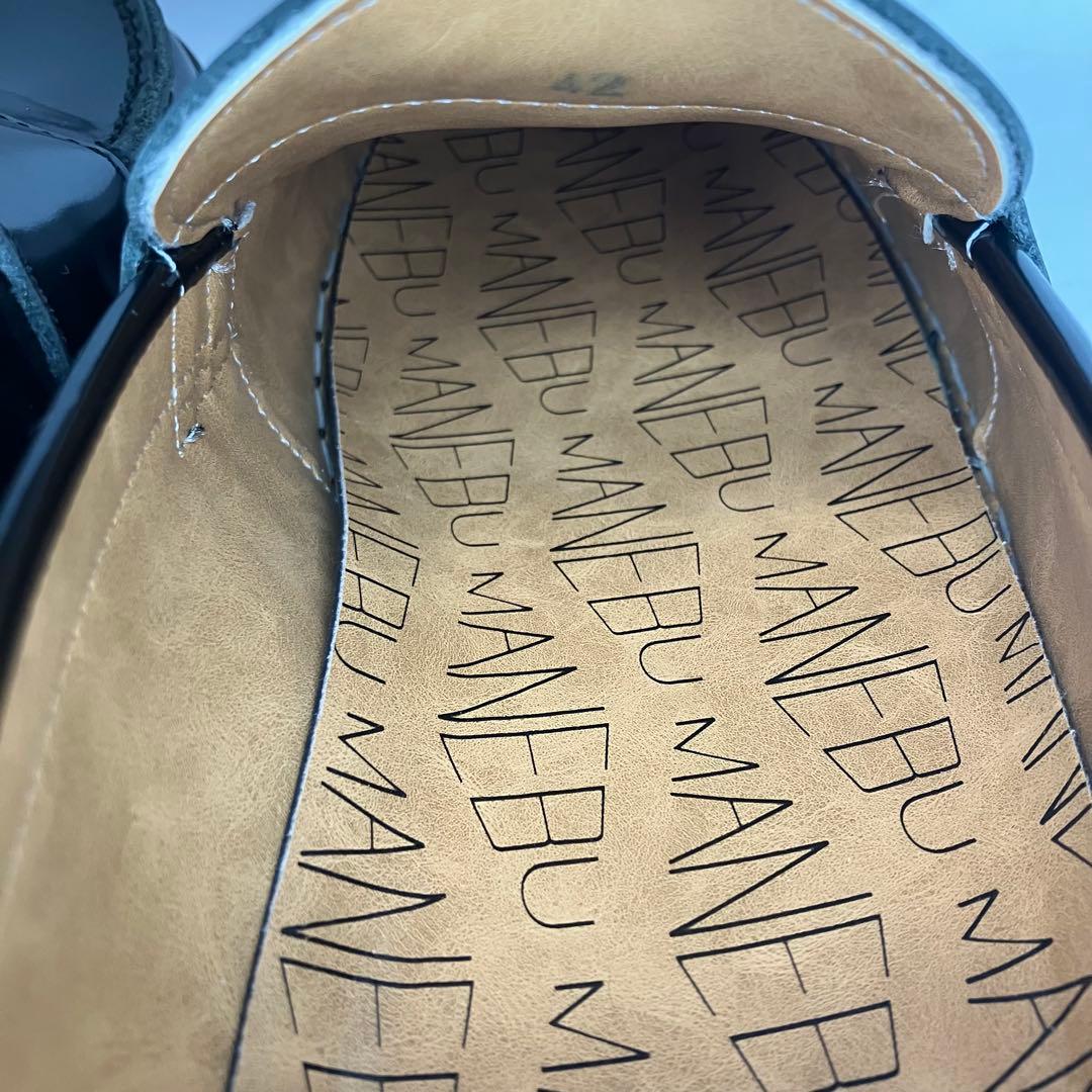 美品　MANEBU マネブ　ペニーローファー　レザー　ブラック　メンズ