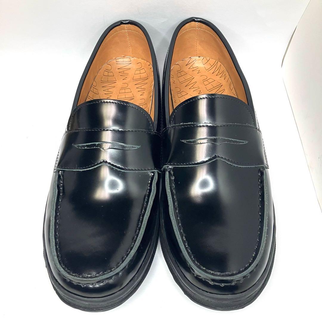 美品　MANEBU マネブ　ペニーローファー　レザー　ブラック　メンズ