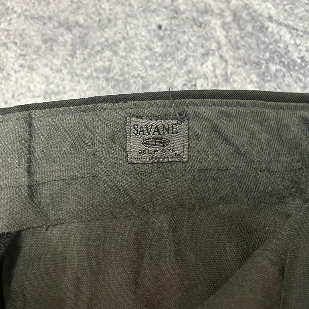 90s \"レーヨンギャバ“ 3タック スラックス “オリーブ” SAVANE