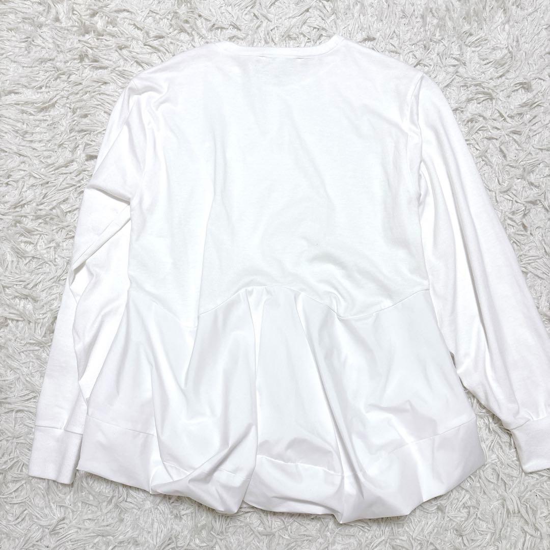 24年 ENFOLDモダン天竺 スクエアペプラム ロンT ブラウス エンフォルド