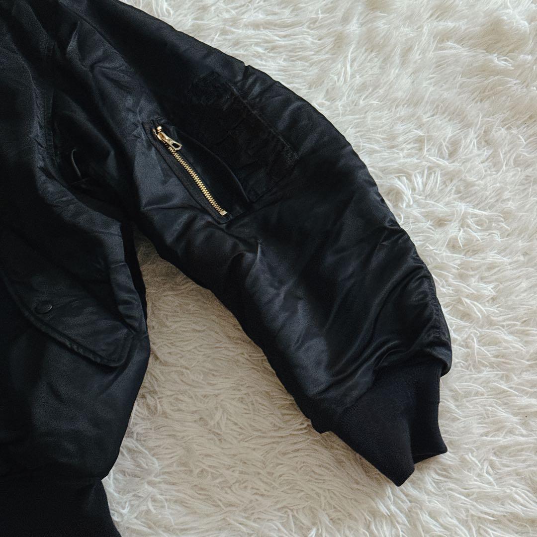 Lサイズ✨CAHLUMN MA-1 フライトジャケット 中綿入り ブラック