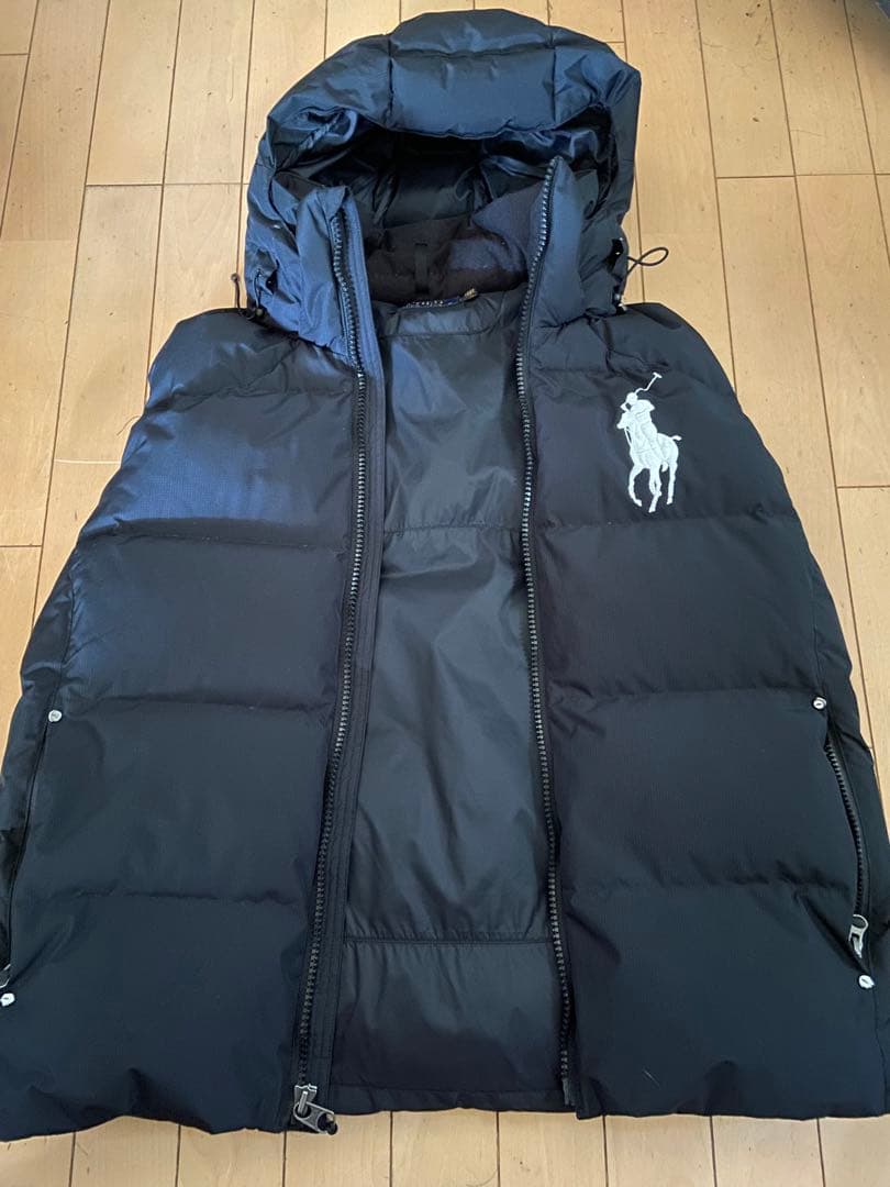 ポロラルフローレン ダウンベスト ビッグポニー刺繍 ブラック L