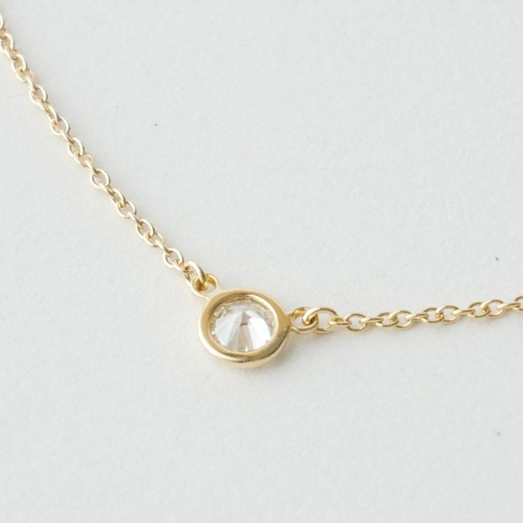 美品【ティファニー】K18YG バイザヤード　ダイヤ　約0.2ct　ネックレス