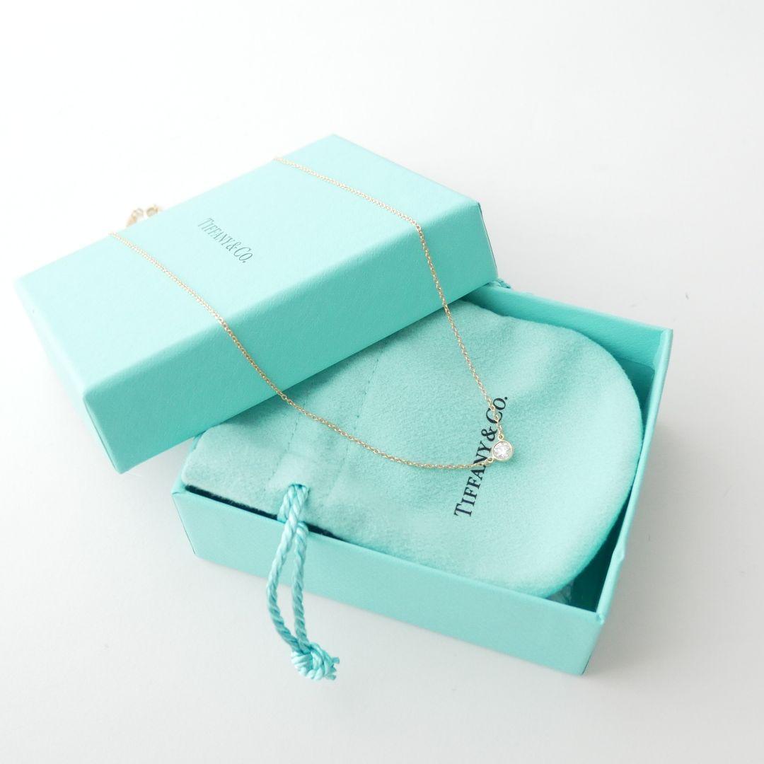 美品【ティファニー】K18YG バイザヤード　ダイヤ　約0.2ct　ネックレス