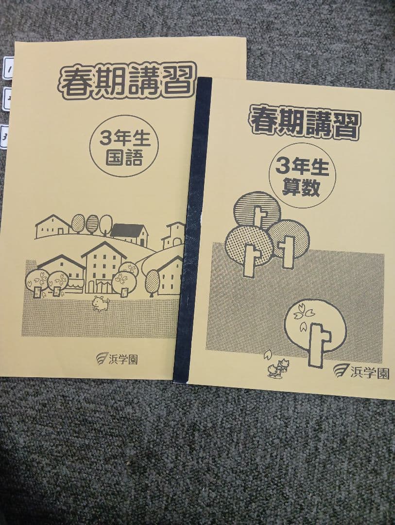 浜学園小3　国語/算数/理科/春夏冬/計算　テキスト　2022年使用版　 中古