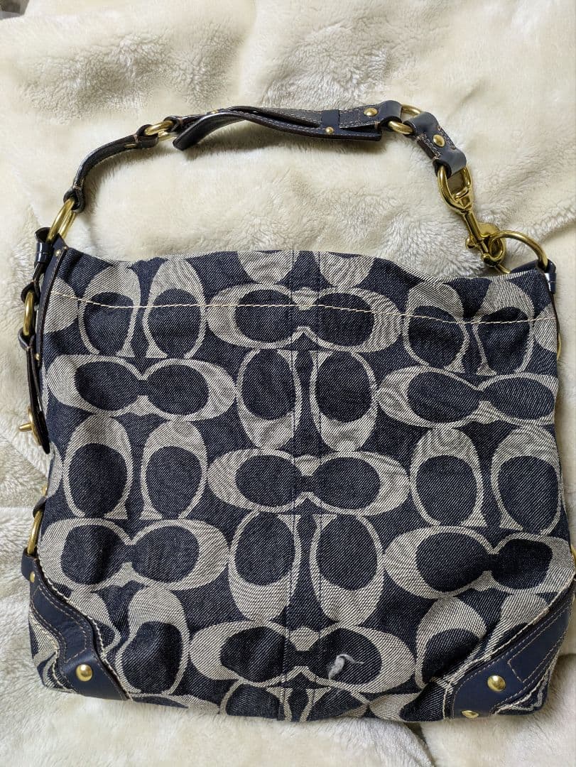 COACH ワンショルダーバッグ デニム風 ネイビー　美品