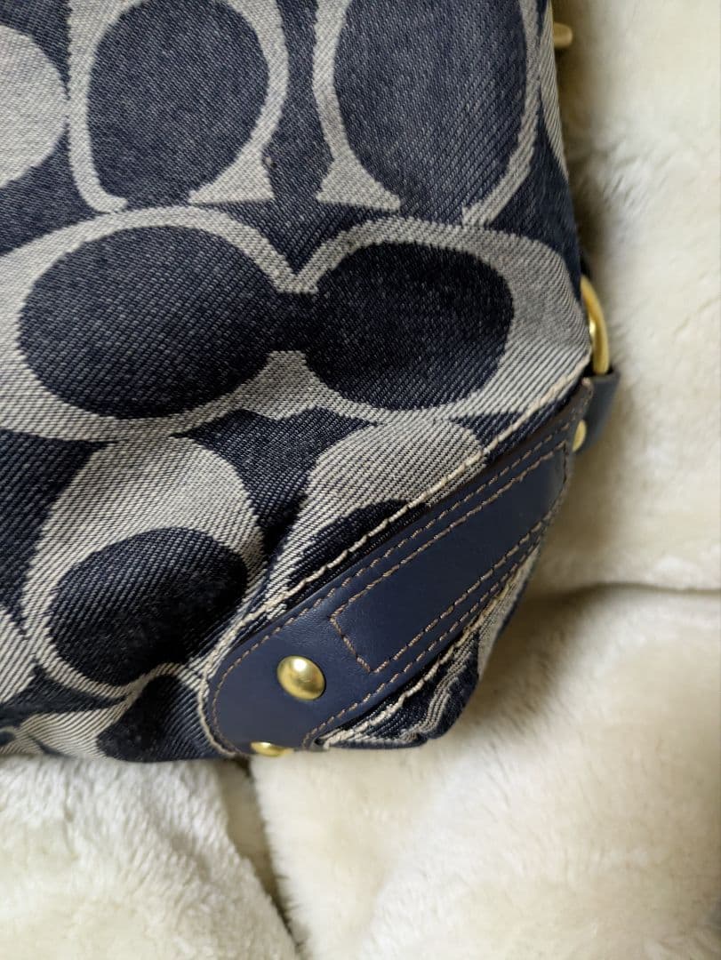 COACH ワンショルダーバッグ デニム風 ネイビー　美品