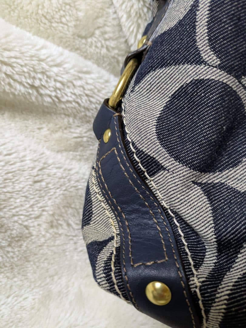 COACH ワンショルダーバッグ デニム風 ネイビー　美品